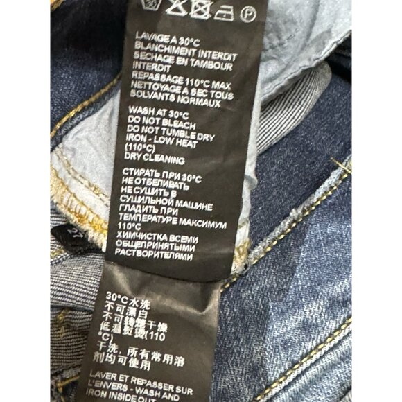 The Kooples Sz 27 Jeans Dark Blue Denim Franky Mid Rise Legging Skull Pocket New - Picture 7 of 7